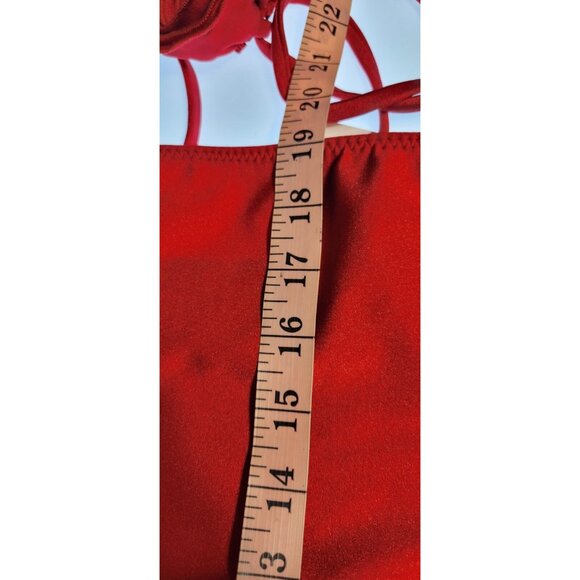 SAME LOS ANGELES One Piece Swimsuit Womens Color Red Sz Small Flower Be - Picture 10 of 11